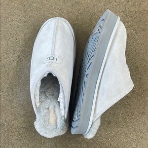 PLATFORM UGG Gray Suede Slippers